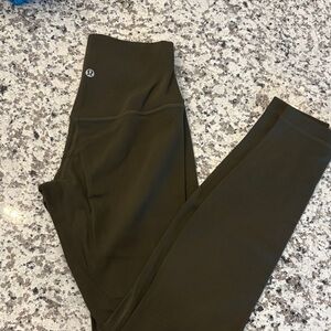 Lululemon Align High Rise 28’ leggings in Dark Olive